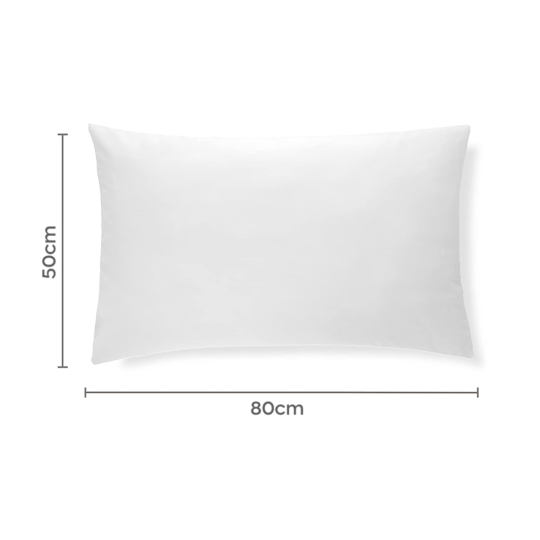 Ensemble de 2 Taies d'Oreiller en Coton Uni pour Lit Double 50x80cm