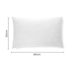 Ensemble de 2 Taies d'Oreiller en Coton Uni pour Lit Double 50x80cm