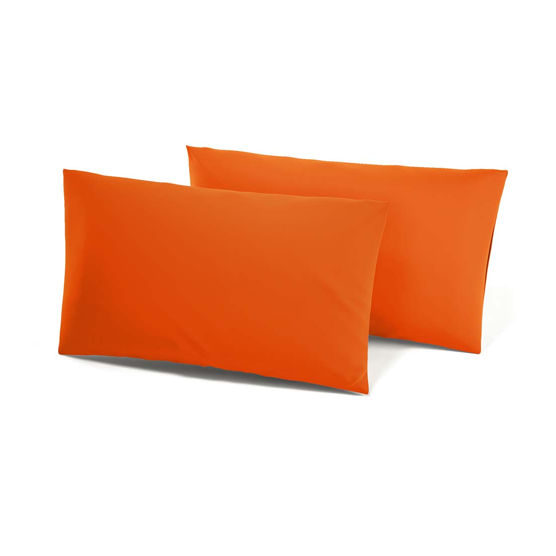 Ensemble de 2 Taies d'Oreiller en Coton Uni pour Lit Double 50x80cm