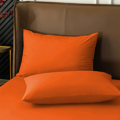 Ensemble de 2 Taies d'Oreiller en Coton Uni pour Lit Double 50x80cm