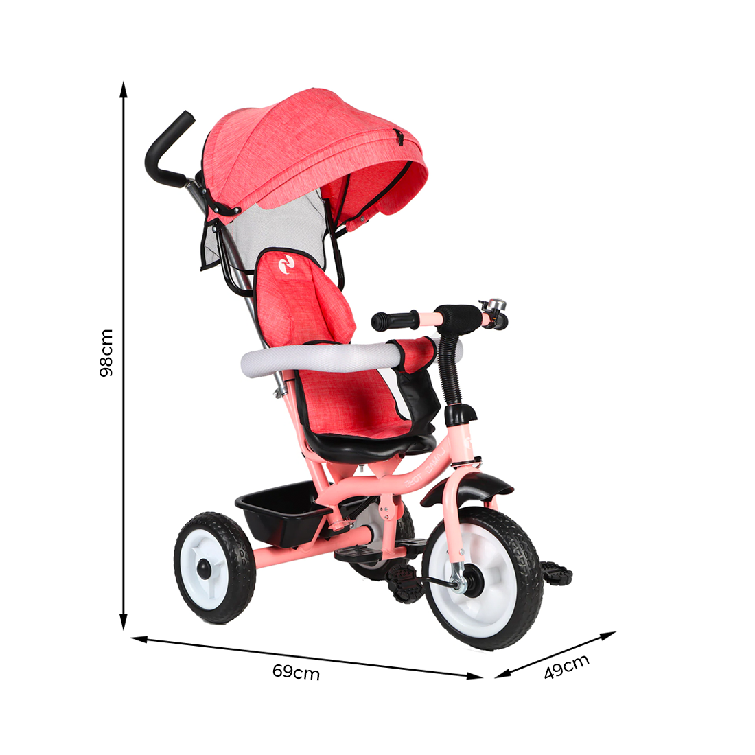 Tricycle FUNNY LT982 Poussette pour Enfants avec Pare-Soleil