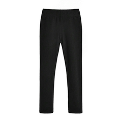 Leggings Femme Fitness en Coton Élastique d'Été Taille Haute Noir Uni