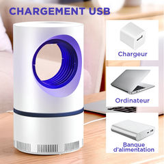 2pcs Lampe Anti-Moustiques Électrique Lumière UV Piège à Insectes Portable USB