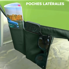 Serviette de Plage avec Poches et Coussin Gonflable en Microfibre