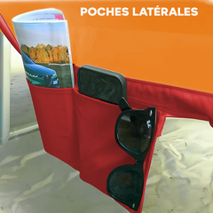 Serviette de Plage avec Poches et Coussin Gonflable en Microfibre
