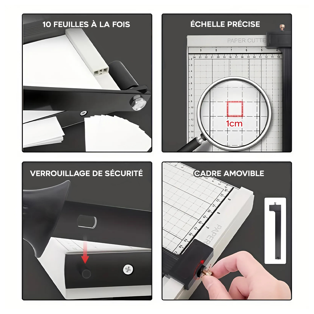 Coupe-papier Professionnel avec Grille A4 Règle Guillotine