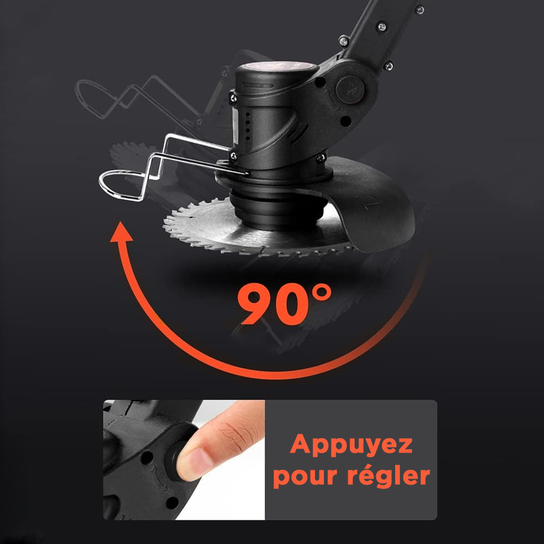 Débroussailleuse sans fil, 2 batteries 21V, roues et tige télescopique pliable