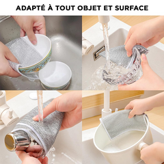 Chiffon en Fil Métallique, 10pcs Réutilisables pour Nettoyage et Vaisselle