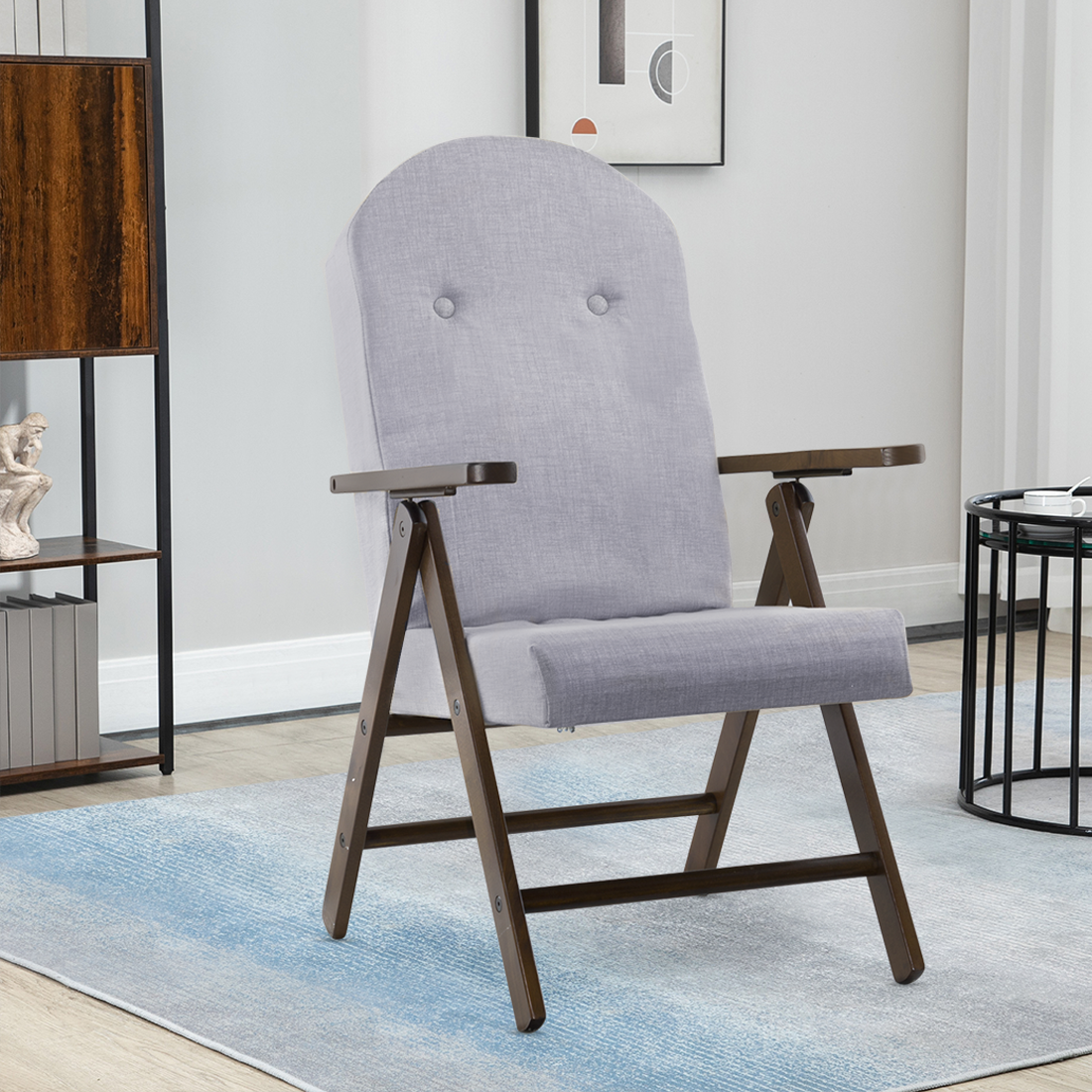 Fauteuil en Bois AMALFI Unicolore, Chaise Réglable MASLEGNO 108x65x60