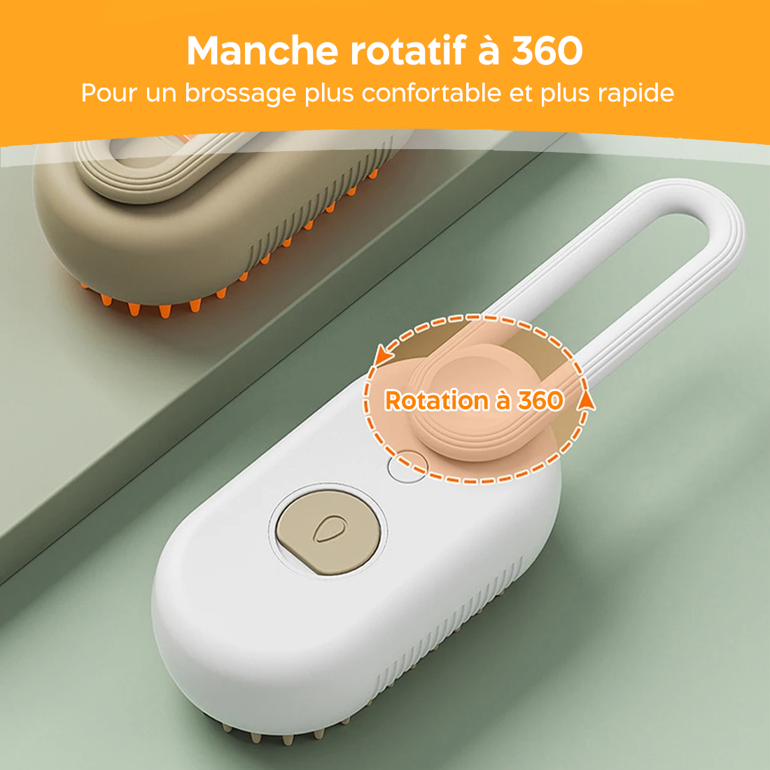Brosse de Massage Électrique à Vapeur sans Fil Rechargeable pour Chiens et Chats