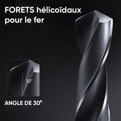 Set de 5 forets hélicoïdaux universels, diamètres 4, 5, 6, 8 et 10 mm