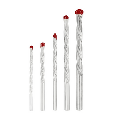 Set de 5 forets hélicoïdaux universels pour perceuse, 4 à 10 mm.