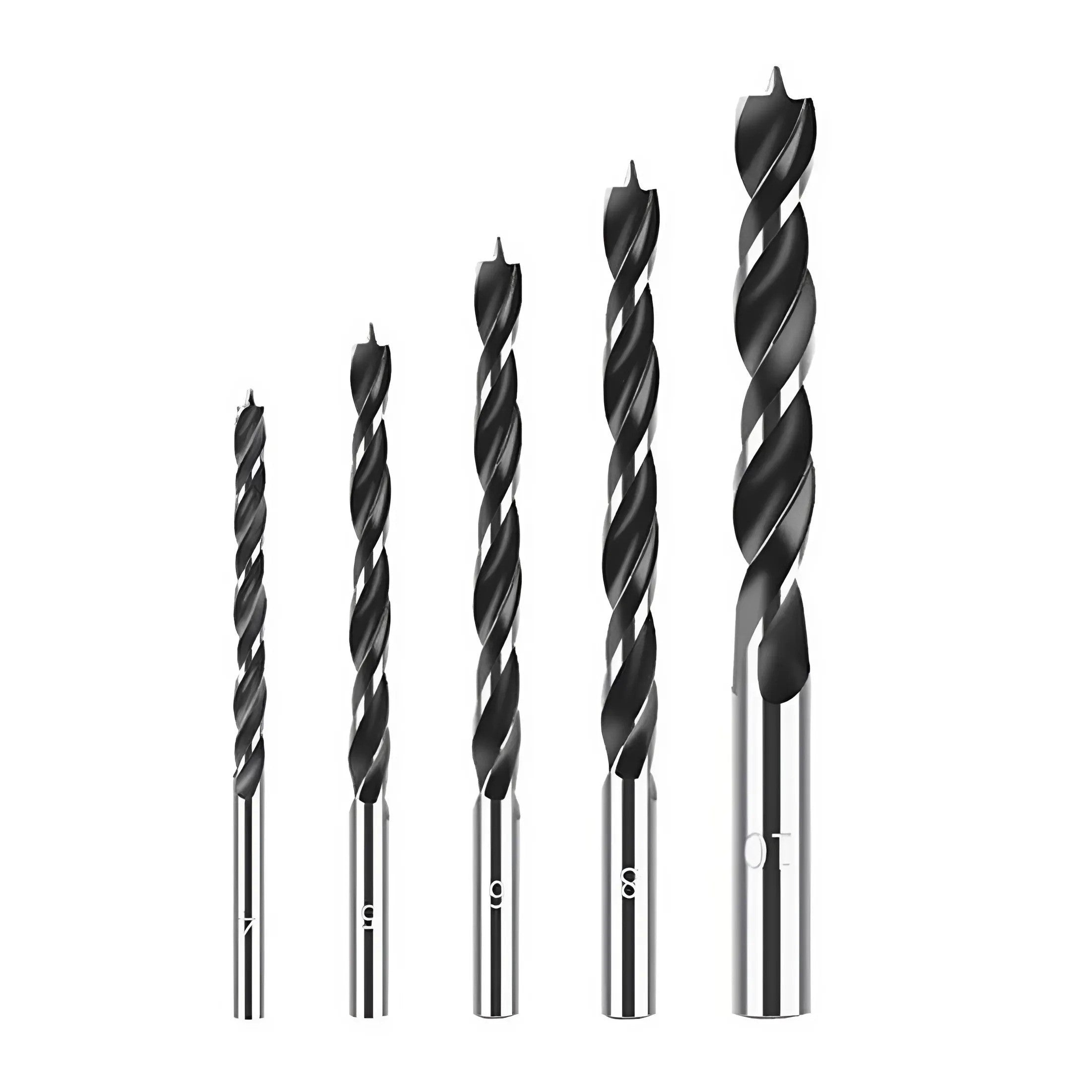 Set de 5 forets hélicoïdaux universels pour perceuse en bois de 4 5 6 8 et 10 mm