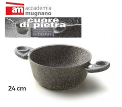 Casserole diam 24 cm effet pierre antiadherente - ACCADEMIA MUGNANO GRANITO