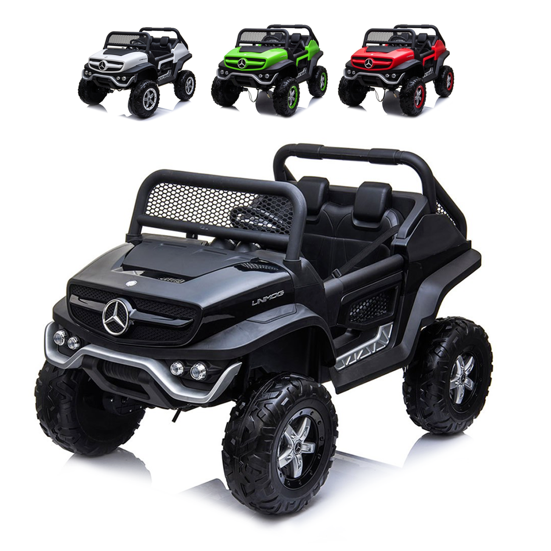 Voiture électrique LT972 Mercedes Unimog pour enfants, avec lumières et sons