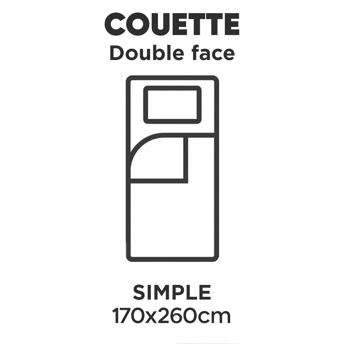 Couette simple d'hiver matelassée double face 170x260 cm Made in Italy