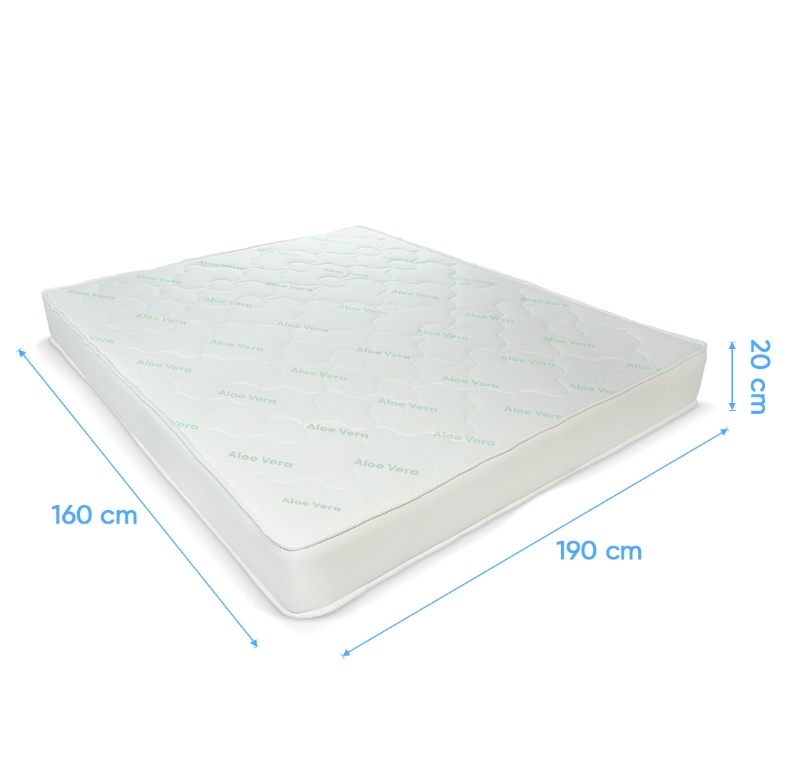 Matelas Double Dormi Bene respirant anti-allergique anti-acariens 160x190x20cm