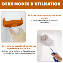 Rouleau Peinture Mur 500g Blanc 2 en 1 pour Retouche Peinture à l'Eau
