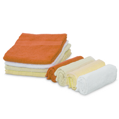 Ensemble de 8 serviettes : 4 pour le visage et 4 invités, en pur coton