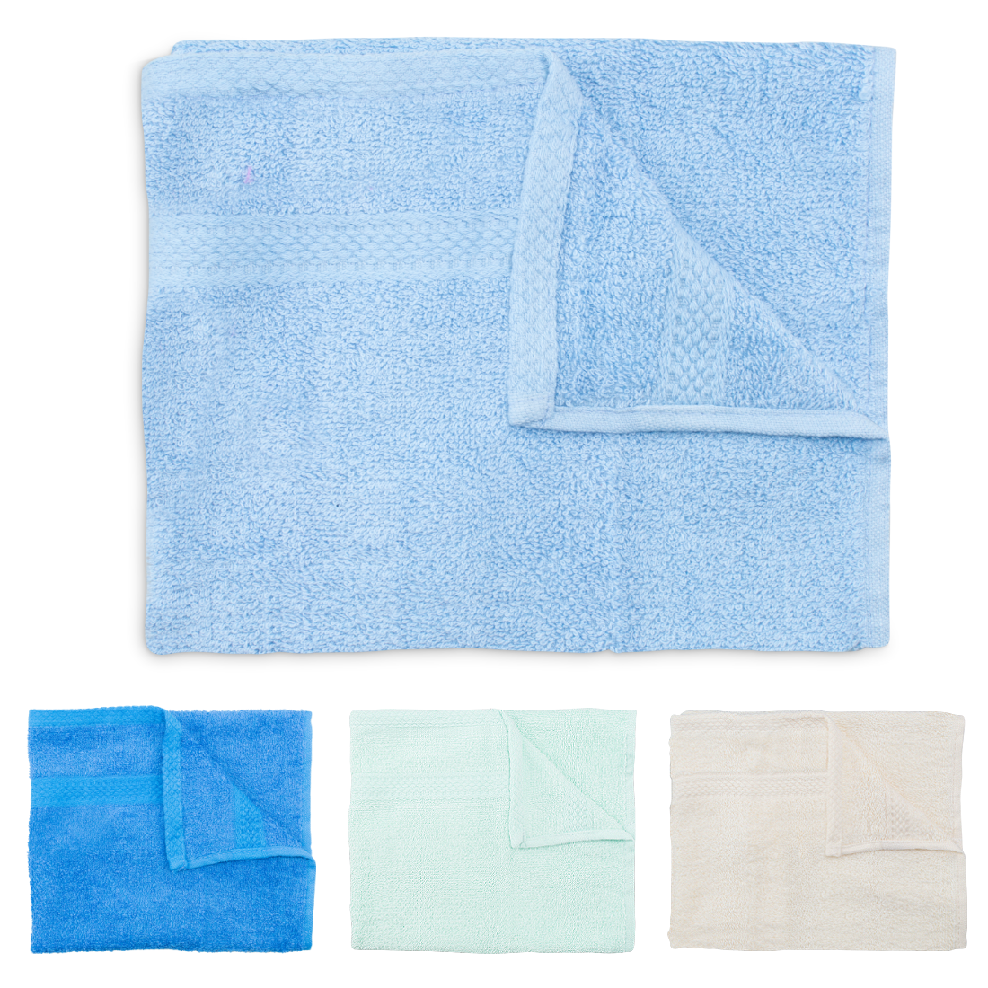 Ensemble de 8 serviettes : 4 pour le visage et 4 invités, en pur coton