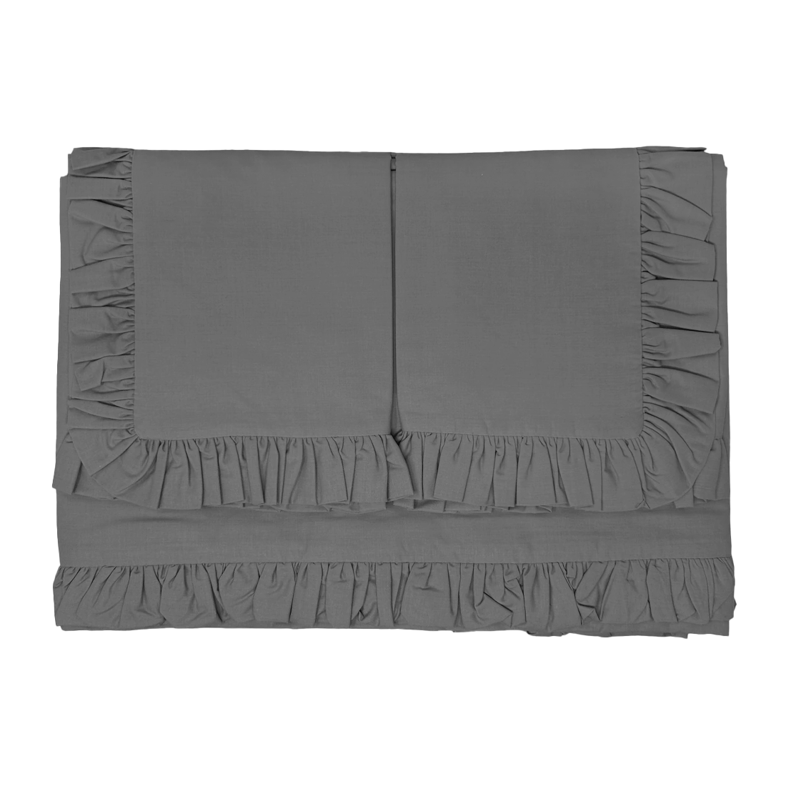 Ensemble lit double avec volant deux draps et deux taies d'oreiller avec volant