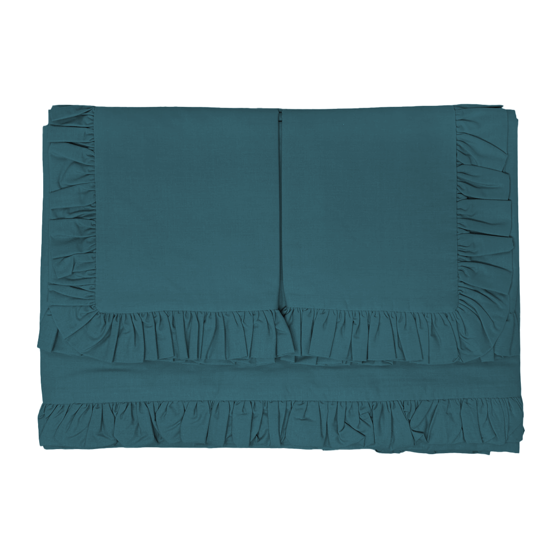 Ensemble lit double avec volant deux draps et deux taies d'oreiller avec volant