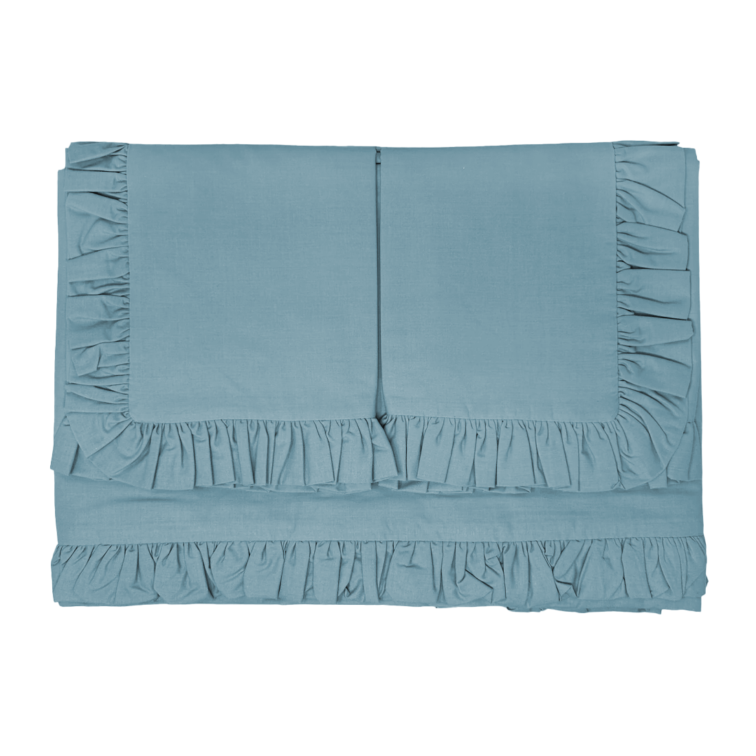 Ensemble lit double avec volant deux draps et deux taies d'oreiller avec volant