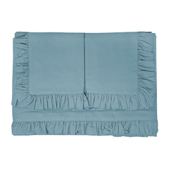 Ensemble lit double avec volant deux draps et deux taies d'oreiller avec volant