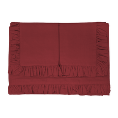 Ensemble lit double avec volant deux draps et deux taies d'oreiller avec volant