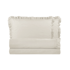 Ensemble lit double avec volant deux draps et deux taies d'oreiller avec volant