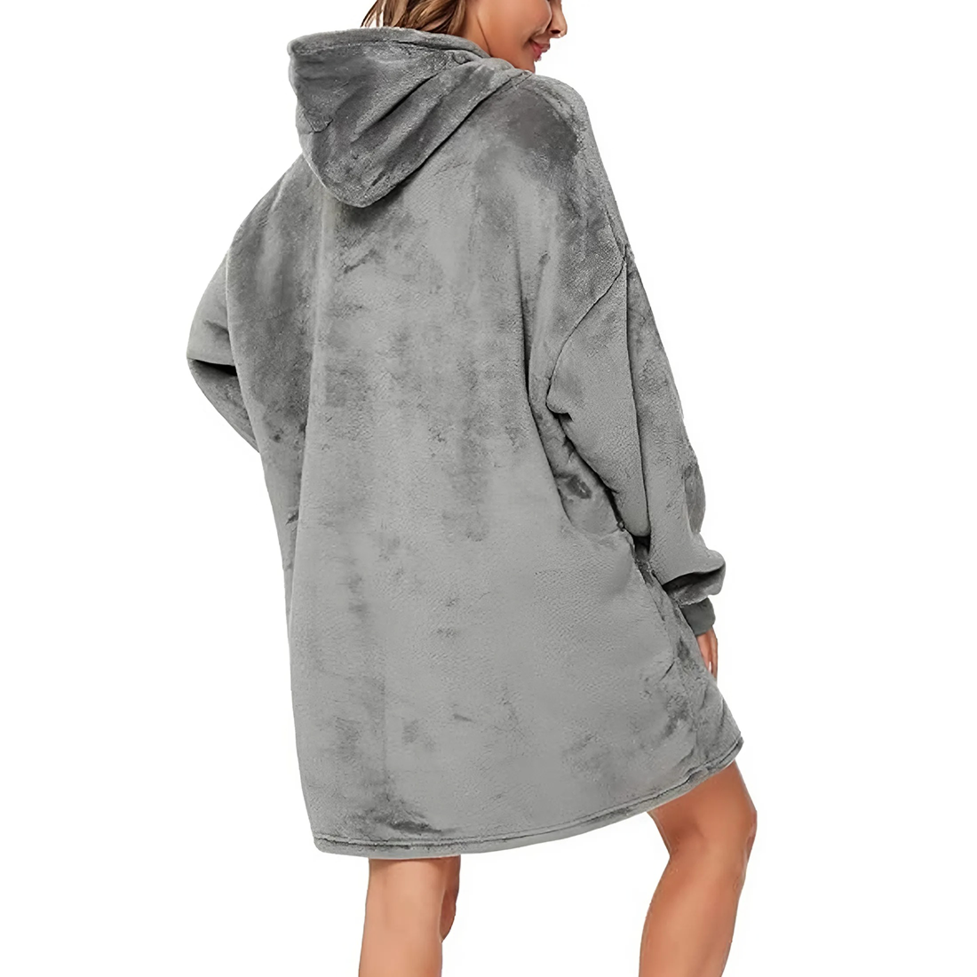 Sweat à capuche plaid oversize, manteau avec manches unisexe, taille unique