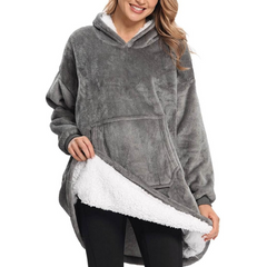 Sweat à capuche plaid oversize, manteau avec manches unisexe, taille unique