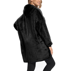 Sweat à capuche plaid oversize, manteau avec manches unisexe, taille unique
