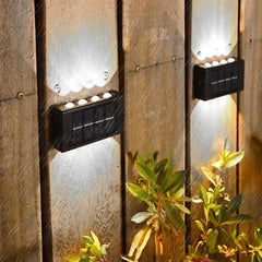4 pièces Lampe Murale Solaire 8 LED Applique Étanche 2700K