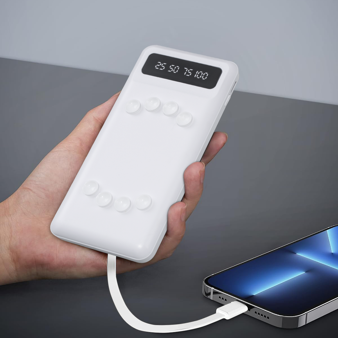 Powerbank 58000mAh Chargeur Rapide Portable avec 4 Câbles Inclus USB