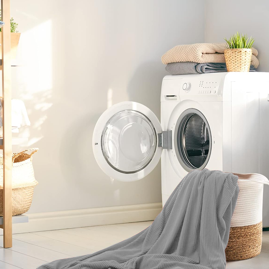 Housse de canapé 4 places avec élastique, unie, anti-taches, en tissu piqué