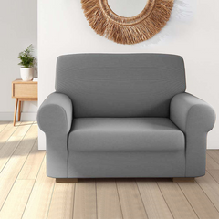 Housse de fauteuil 1 place avec élastique, unie, antimacchia, tissu piqué