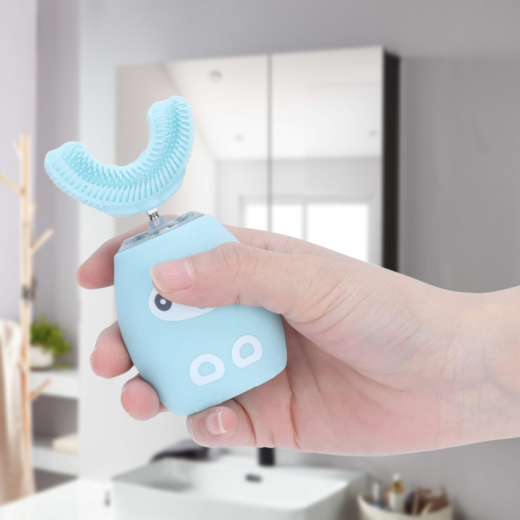 Brosse à dents électrique pour enfants en silicone doux, nettoyage à 360°