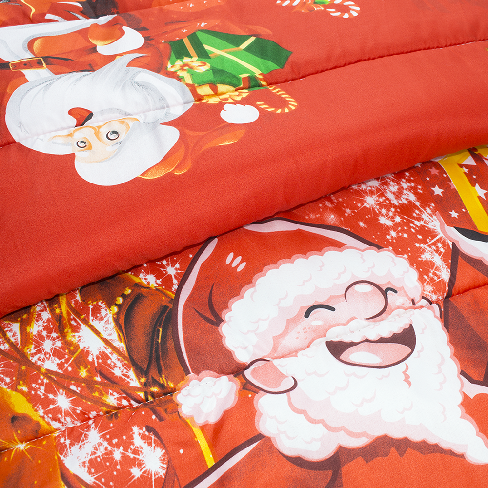 Trapunta de Noël Matrimoniale Impression Père Noël avec Cadeaux