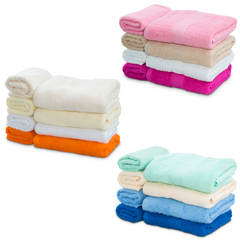Ensemble de 8 serviettes : 4 pour le visage et 4 invités, en pur coton