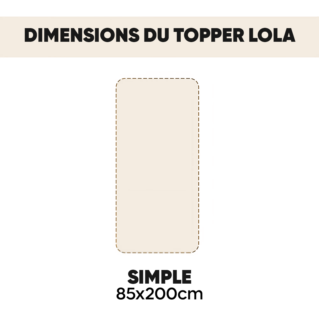 Topper Matelas Simple LOLA Protège-matelas Une Place Effet Laine 85x200cm