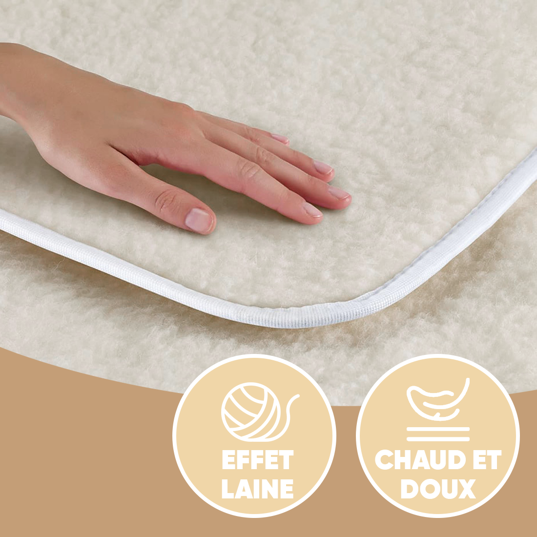 Topper Matelas Simple LOLA Protège-matelas Une Place Effet Laine 85x200cm