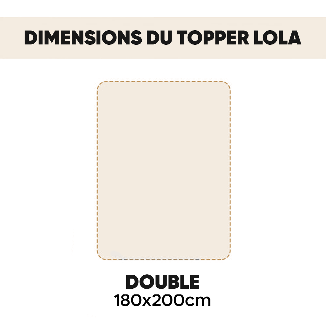 Topper pour Matelas Double LOLA Protège-matelas Effet Laine 180x200cm