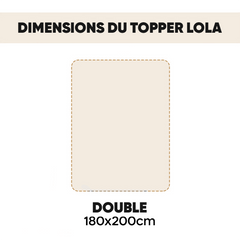 Topper pour Matelas Double LOLA Protège-matelas Effet Laine 180x200cm