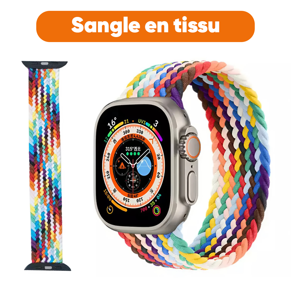 Smartwatch Ultra 49mm, 7 cinturini, notifiche, chiamate e app per iOS e Android