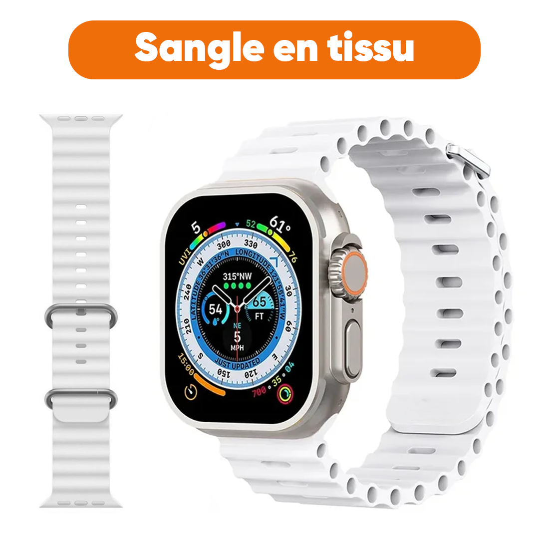 Smartwatch Ultra 49mm, 7 cinturini, notifiche, chiamate e app per iOS e Android