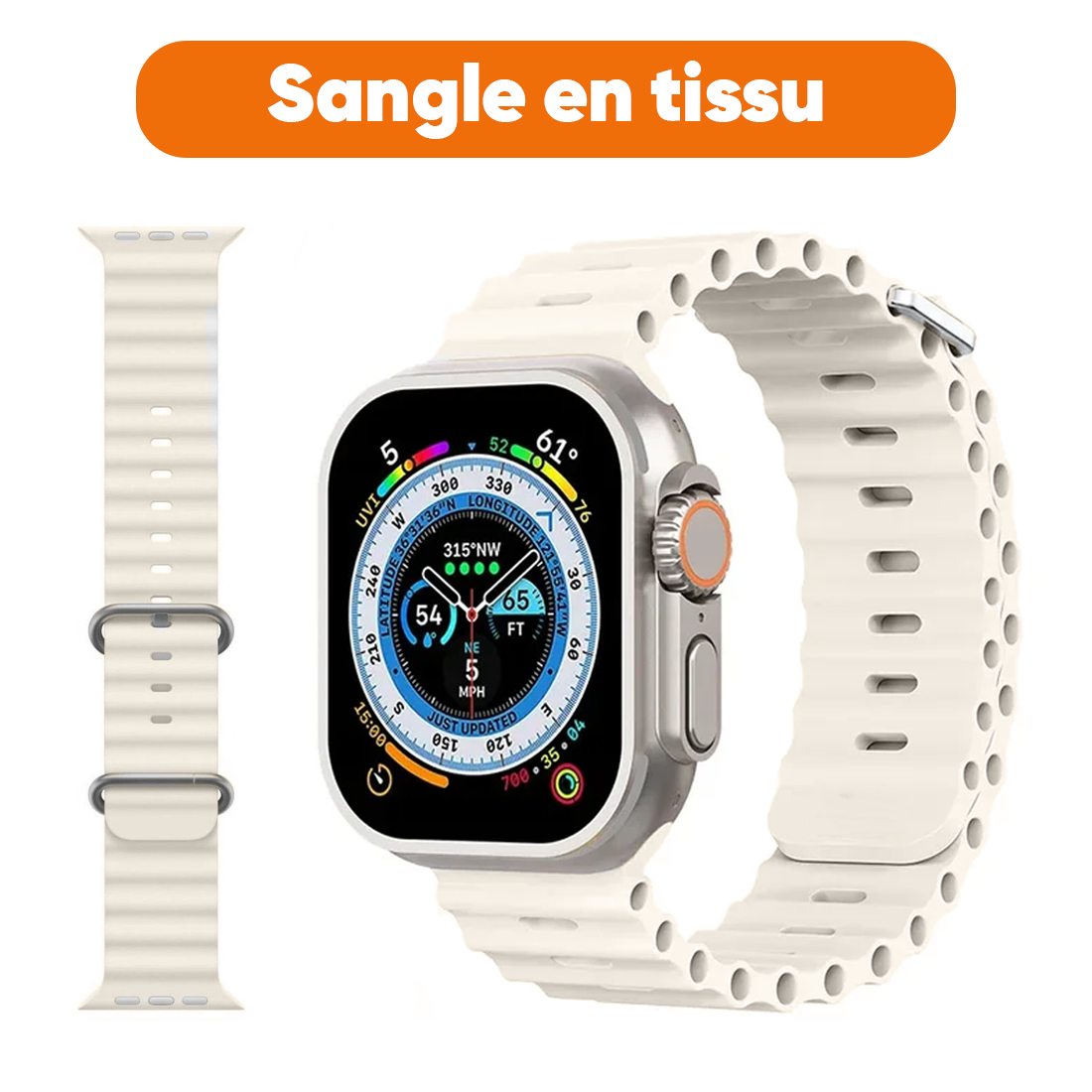Smartwatch Ultra 49mm, 7 cinturini, notifiche, chiamate e app per iOS e Android
