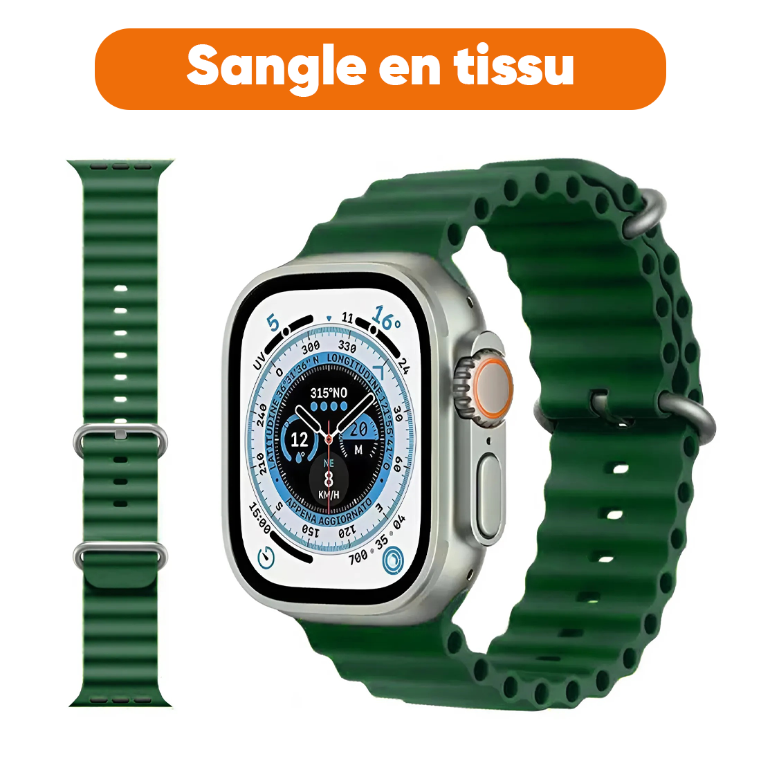 Smartwatch Ultra 49mm, 7 cinturini, notifiche, chiamate e app per iOS e Android