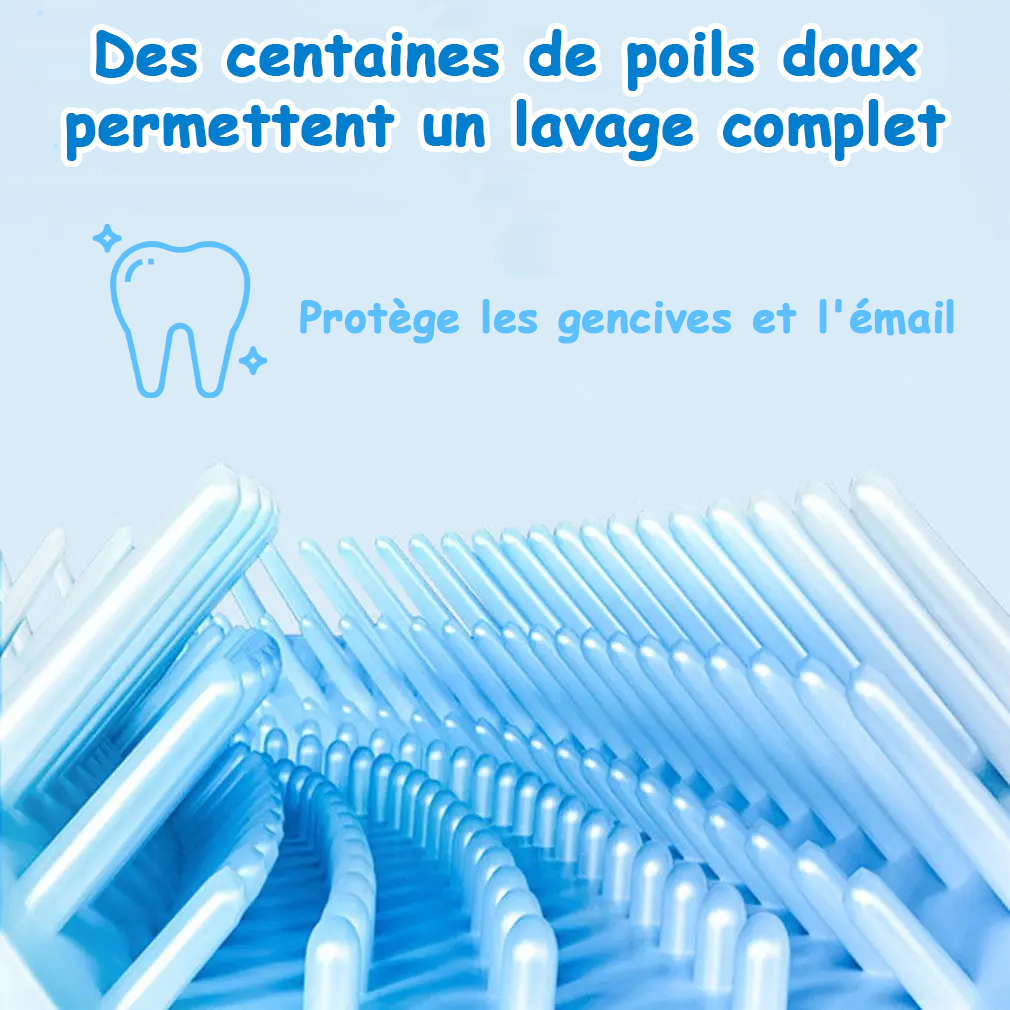 Brosse à dents électrique pour enfants en silicone doux, nettoyage à 360°
