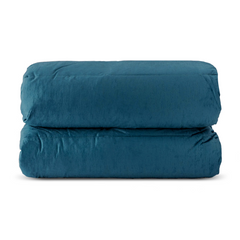 Couette Matrimoniale Velours Duvet Double Face Uni avec Housse de Tête